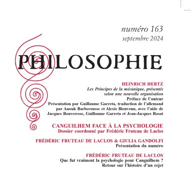 Philosophie n°163 : Dossier Canguilhem face à la psychologie